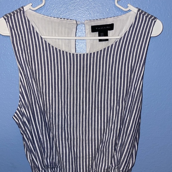 Tahari Striped Nautical Wide Leg Cropped Jumper - size 10. GG - Picture 2 of 9